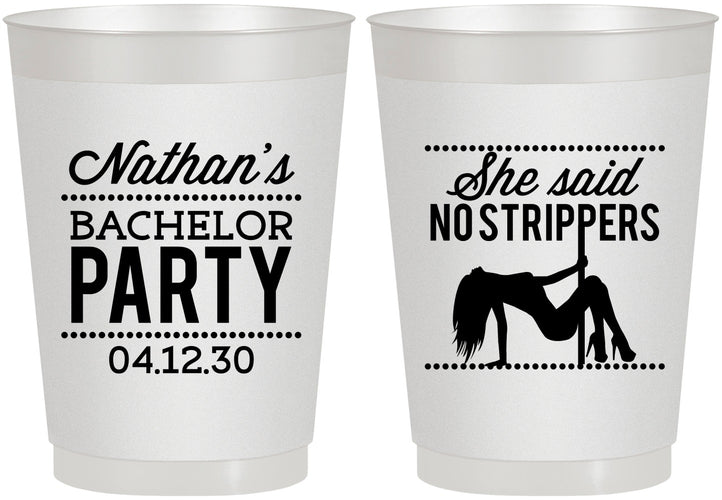 Personalized Bachelor Party 10 oz Frosted Cups - Strip Club | 40008