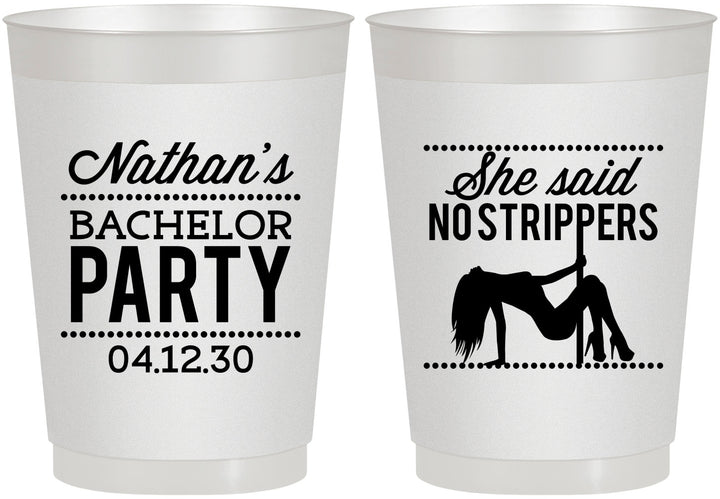 Personalized Bachelor Party 10 oz Frosted Cups - Strip Club | 40008