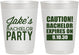 Personalized Bachelor Party 10 oz Frosted Cups - Caution Expires On | 40009