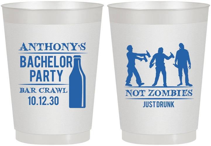 Personalized Bachelor Party 10 oz Frosted Cups - Bar Crawl | 40010