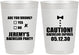 Personalized Bachelor Party 10 oz Frosted Cups - Caution Expires On | 40013