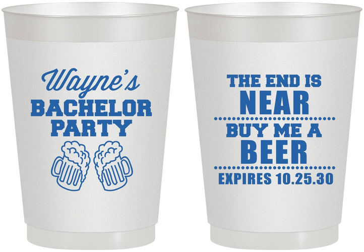 Personalized Bachelor Party 10 oz Frosted Cups - Beer | 40014