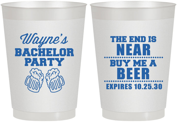 Personalized Bachelor Party 10 oz Frosted Cups - Beer | 40014