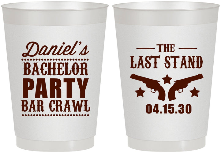 Personalized Bachelor Party 10 oz Frosted Cups - The Last Stand | 40016