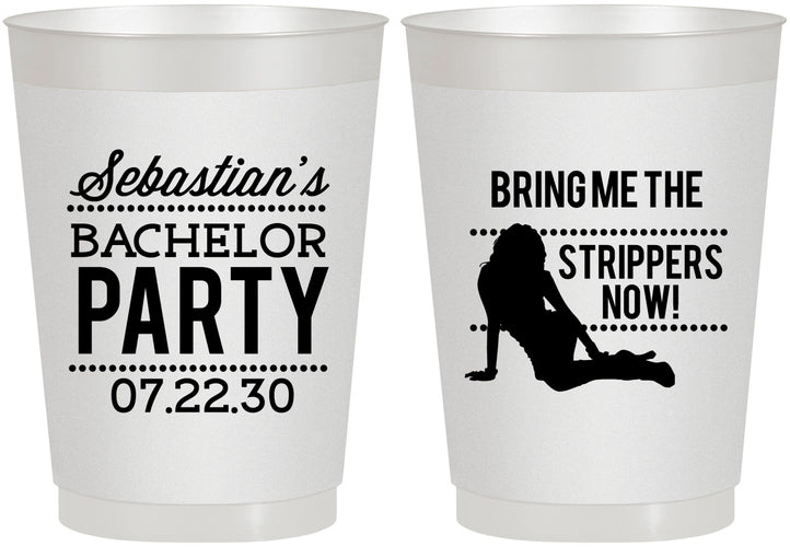 Personalized Bachelor Party 10 oz Frosted Cups - Strip Club | 40017