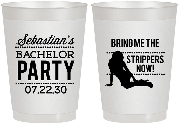 Personalized Bachelor Party 10 oz Frosted Cups - Strip Club | 40017