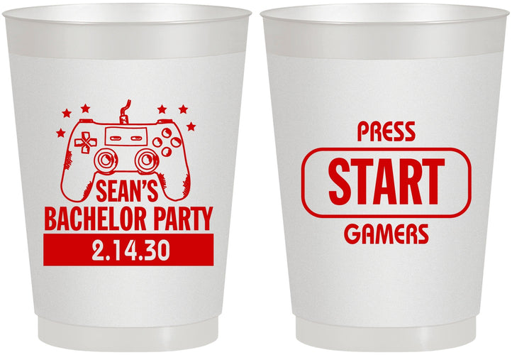 Personalized Bachelor Party 10 oz Frosted Cups - Video Games | 40018