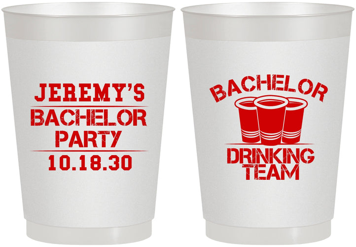 Personalized Bachelor Party 10 oz Frosted Cups - Drinking Team | 40020