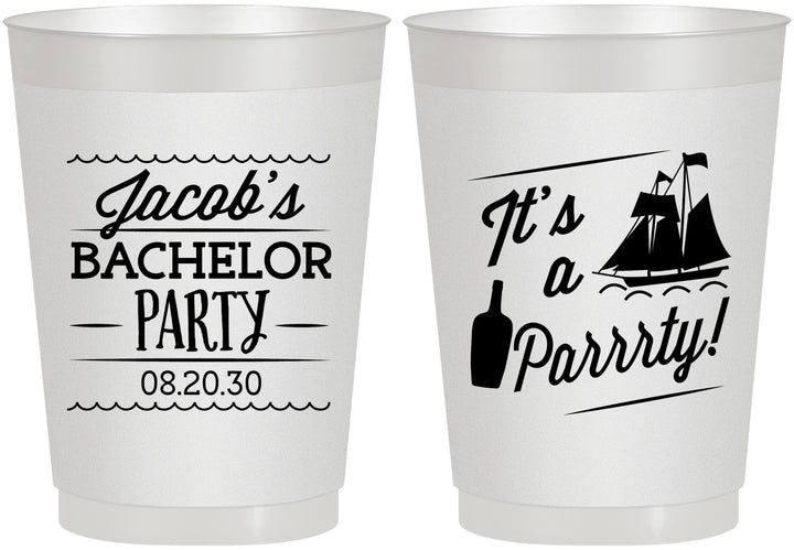 Personalized Bachelor Party 10 oz Frosted Cups - Boat | 40023