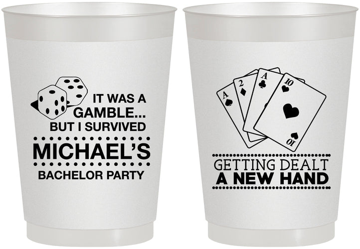 Personalized Bachelor Party 10 oz Frosted Cups - Las Vegas | 40025