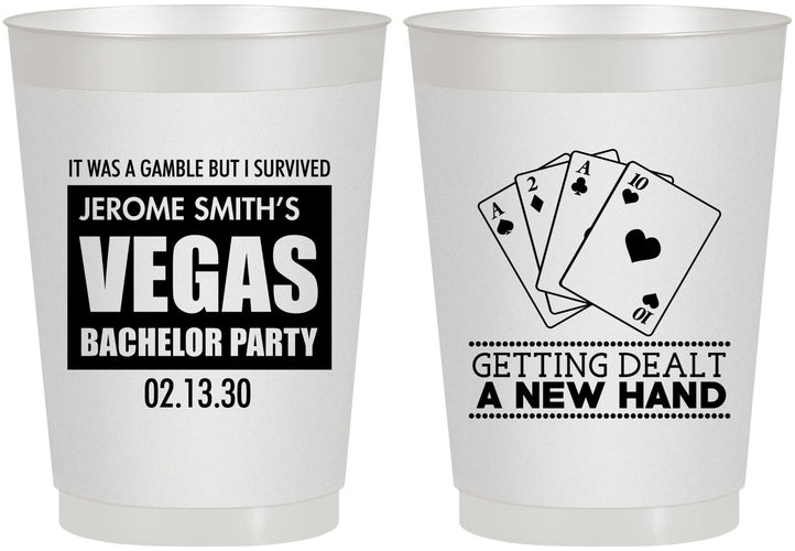 Personalized Bachelor Party 10 oz Frosted Cups - Las Vegas | 40026