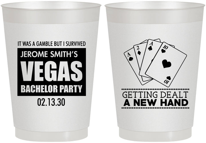 Personalized Bachelor Party 10 oz Frosted Cups - Las Vegas | 40026