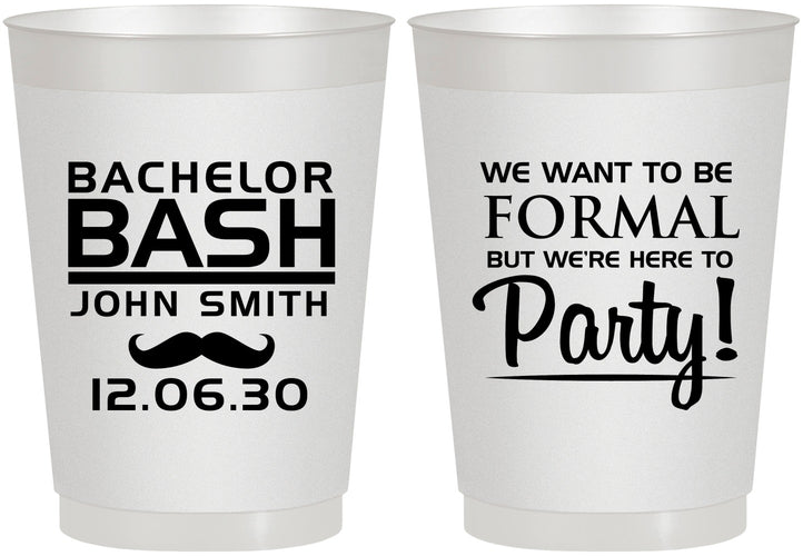 Personalized Bachelor Party 10 oz Frosted Cups - Formal | 40030
