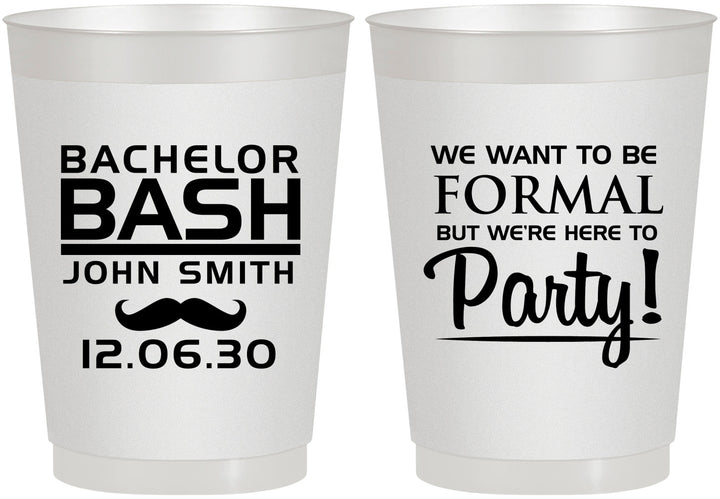 Personalized Bachelor Party 10 oz Frosted Cups - Formal | 40030