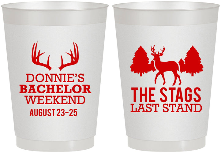 Personalized Bachelor Party 10 oz Frosted Cups - Stags Last Stand | 40033