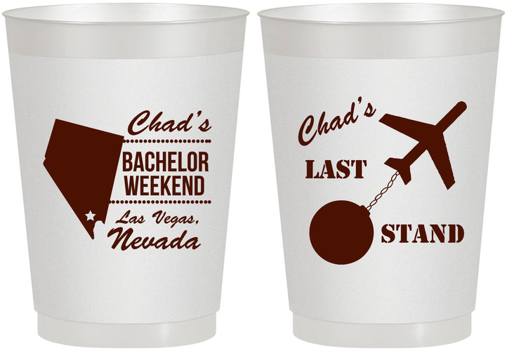 Personalized Bachelor Party 10 oz Frosted Cups - Last Stand | 40034