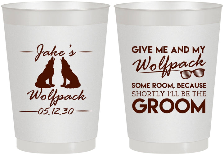 Personalized Bachelor Party 10 oz Frosted Cups - Wolfpack | 40036