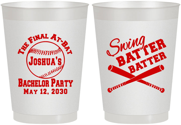 Personalized Bachelor Party 10 oz Frosted Cups - Baseball | 40038