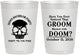 Personalized Bachelor Party 10 oz Frosted Cups - Groom Doom Skull | 40041