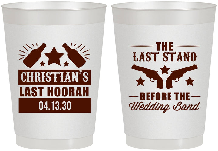 Personalized Bachelor Party 10 oz Frosted Cups - Last Stand | 40046