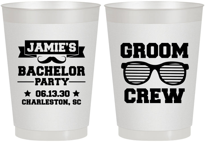 Personalized Bachelor Party 10 oz Frosted Cups - Groom Crew | 40047