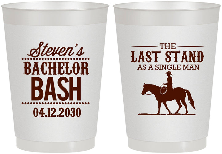 Personalized Bachelor Party 10 oz Frosted Cups - The Last Stand | 40050