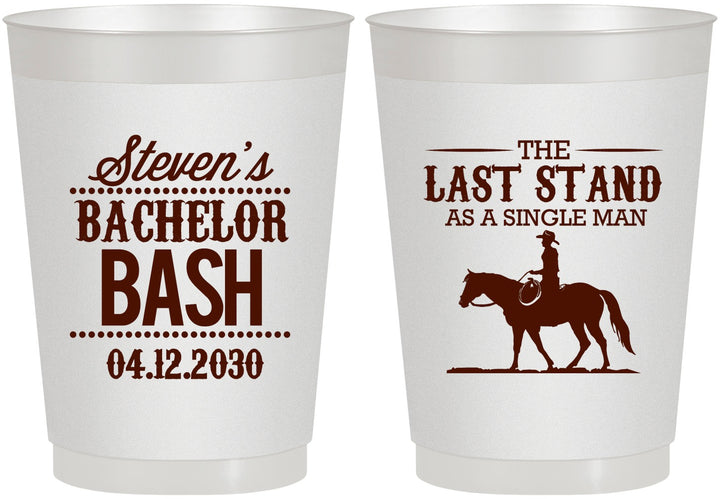 Personalized Bachelor Party 10 oz Frosted Cups - The Last Stand | 40050