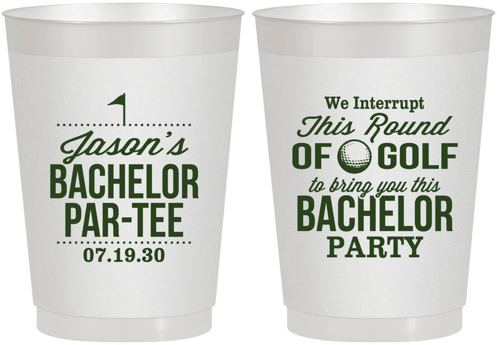Personalized Bachelor Party 10 oz Frosted Cups - Golf | 40052
