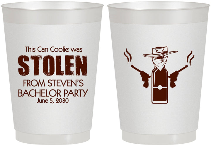 Personalized Bachelor Party 10 oz Frosted Cups - Stolen | 40053