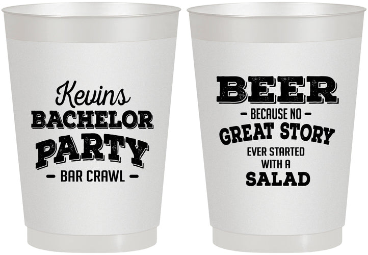 Personalized Bachelor Party 10 oz Frosted Cups - Great Story | 40057