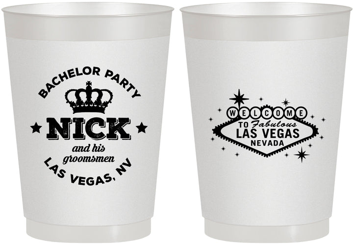 Personalized Bachelor Party 10 oz Frosted Cups - Last Vegas | 40059