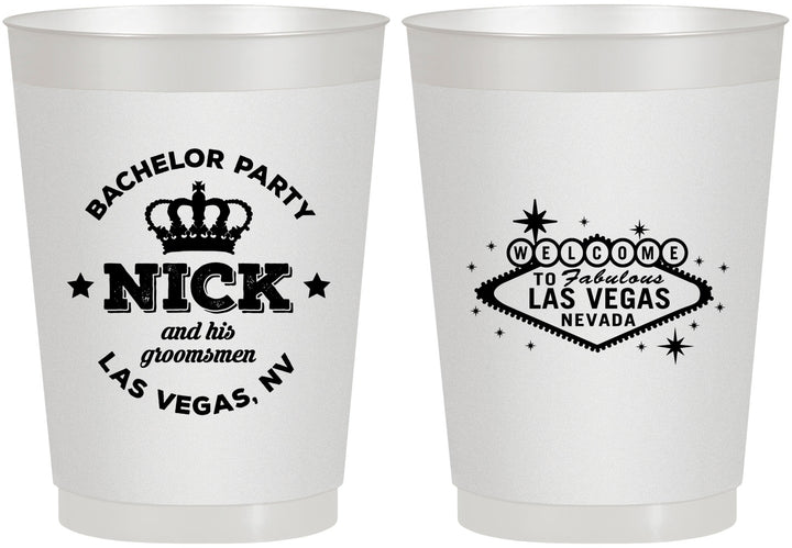 Personalized Bachelor Party 10 oz Frosted Cups - Last Vegas | 40059
