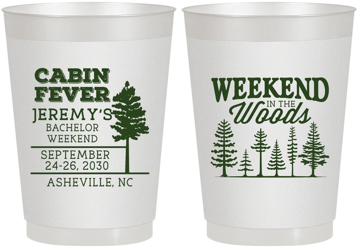 Personalized Bachelor Party 10 oz Frosted Cups - Camping | 40065