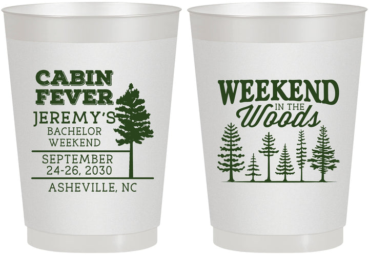 Personalized Bachelor Party 10 oz Frosted Cups - Camping | 40065