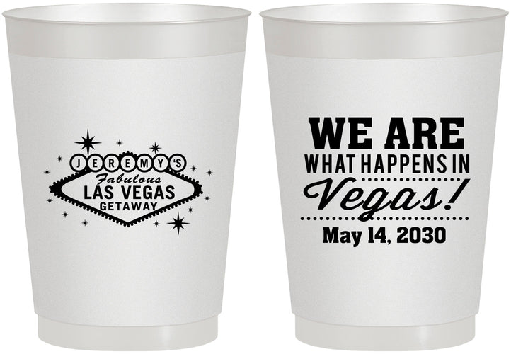 Personalized Bachelor Party 10 oz Frosted Cups - Las Vegas | 40066