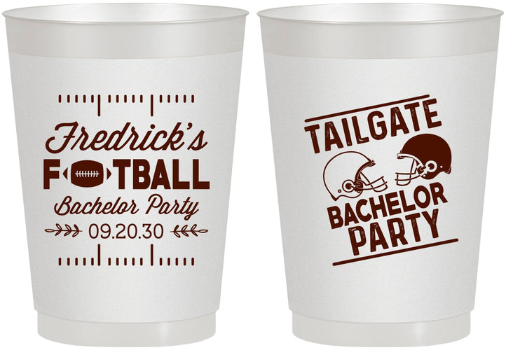 Personalized Bachelor Party 10 oz Frosted Cups - Football | 40067