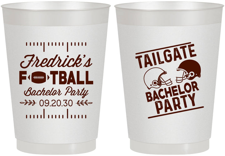Personalized Bachelor Party 10 oz Frosted Cups - Football | 40067
