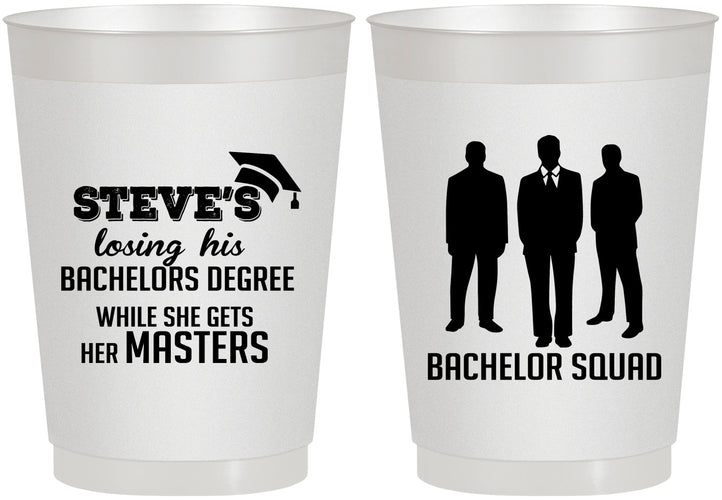 Personalized Bachelor Party 10 oz Frosted Cups - Squad | 40068