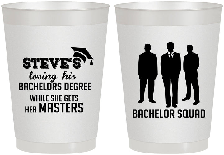 Personalized Bachelor Party 10 oz Frosted Cups - Squad | 40068