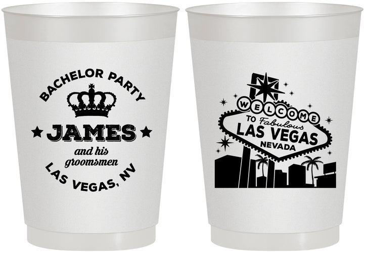 Personalized Bachelor Party 10 oz Frosted Cups - Las Vegas | 40069