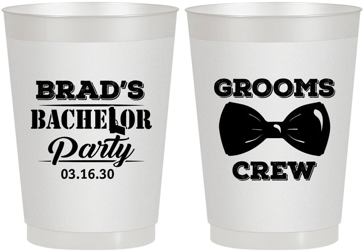 Personalized Bachelor Party 10 oz Frosted Cups - Grooms Crew | 40070