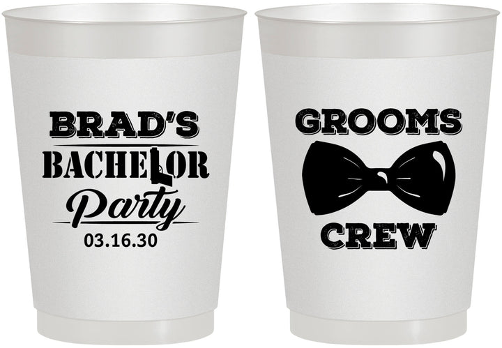 Personalized Bachelor Party 10 oz Frosted Cups - Grooms Crew | 40070