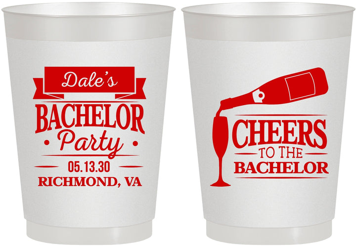 Personalized Bachelor Party 10 oz Frosted Cups - Cheers | 40072