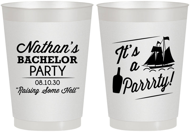 Personalized Bachelor Party 10 oz Frosted Cups - Boat | 40076