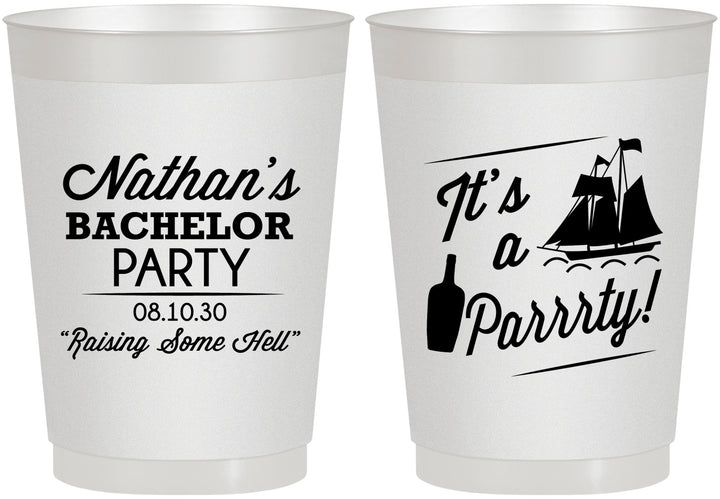 Personalized Bachelor Party 10 oz Frosted Cups - Boat | 40076