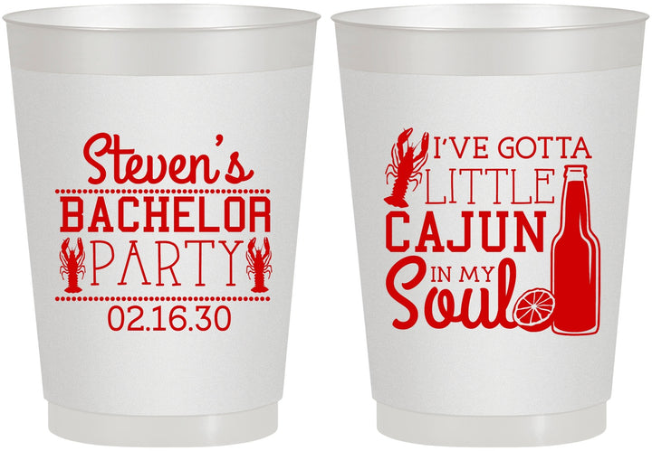 Personalized Bachelor Party 10 oz Frosted Cups - Cajun In My Soul | 40078