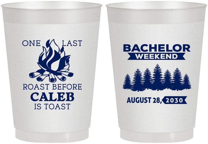 Personalized Bachelor Party 10 oz Frosted Cups - Camping | 40079