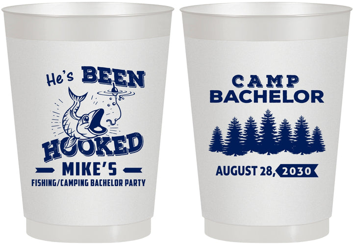 Personalized Bachelor Party 10 oz Frosted Cups - Fishing | 40080