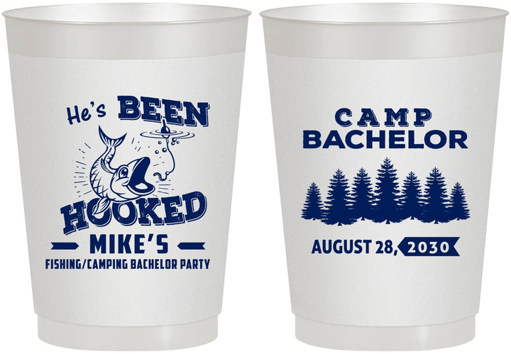 Personalized Bachelor Party 10 oz Frosted Cups - Fishing | 40080