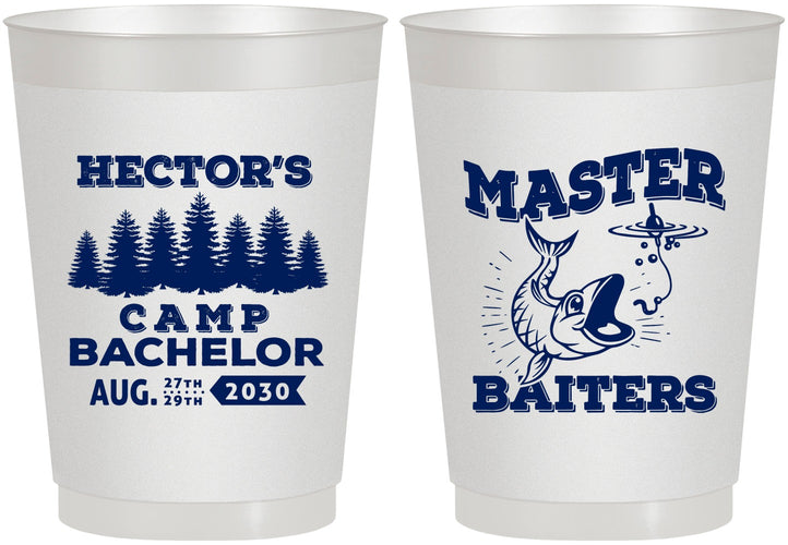 Personalized Bachelor Party 10 oz Frosted Cups - Fishing | 40081
